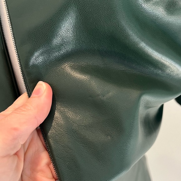 J Crew Collection mini dress in army green embellished faux leather NEW size 0 - Picture 13 of 13